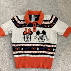 Her Universe- Disney Halloween Orange and White Sweater Polo